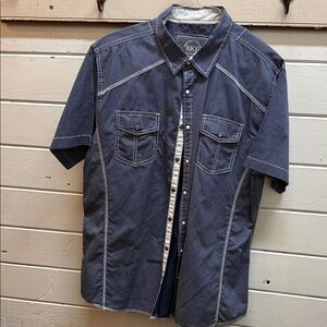 BKE Dark Blue Casual Button Down Shirt